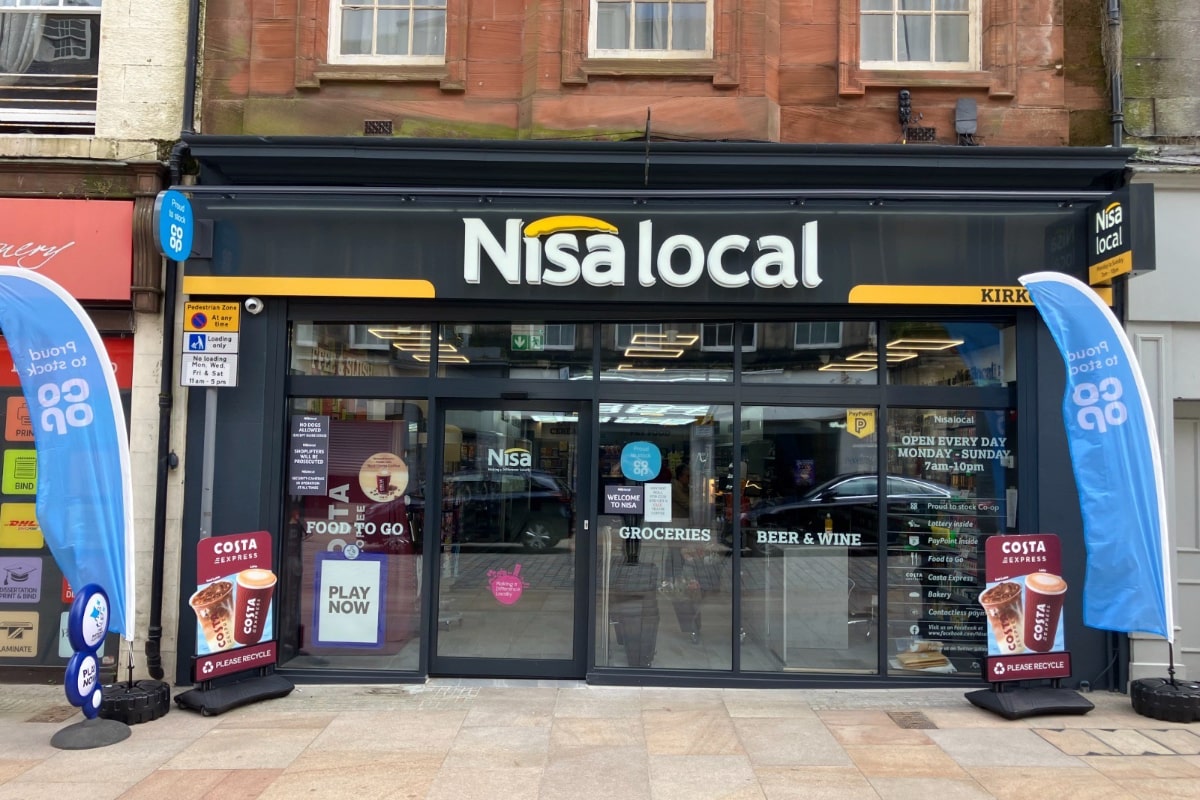 digital signage for retail stores installed inside a nisa convenience shop